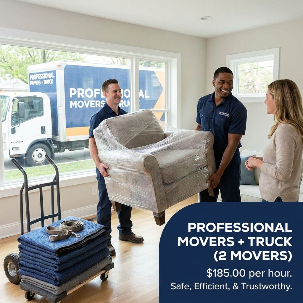 2 Professional Movers + Driver + 20" Truck